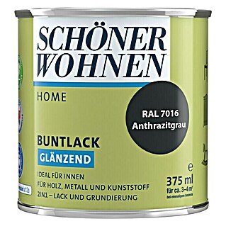 SCHÖNER WOHNEN-Farbe Home Buntlack (Anthrazitgrau, 375 ml, Glänzend)