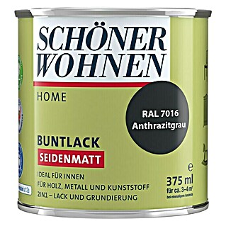 SCHÖNER WOHNEN-Farbe Home Buntlack (Anthrazitgrau, 375 ml, Seidenmatt)