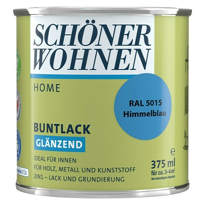 Schöner Wohnen DurAcryl Buntlack (Himmelblau, 375 ml, Glänzend)