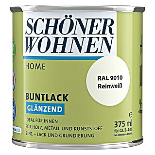 SCHÖNER WOHNEN-Farbe Home Buntlack (Reinweiß, 375 ml, Glänzend)