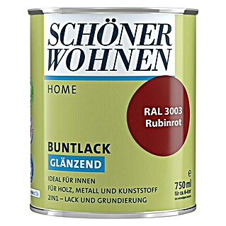 SCHÖNER WOHNEN-Farbe Home Buntlack (Rubinrot, 750 ml, Glänzend)