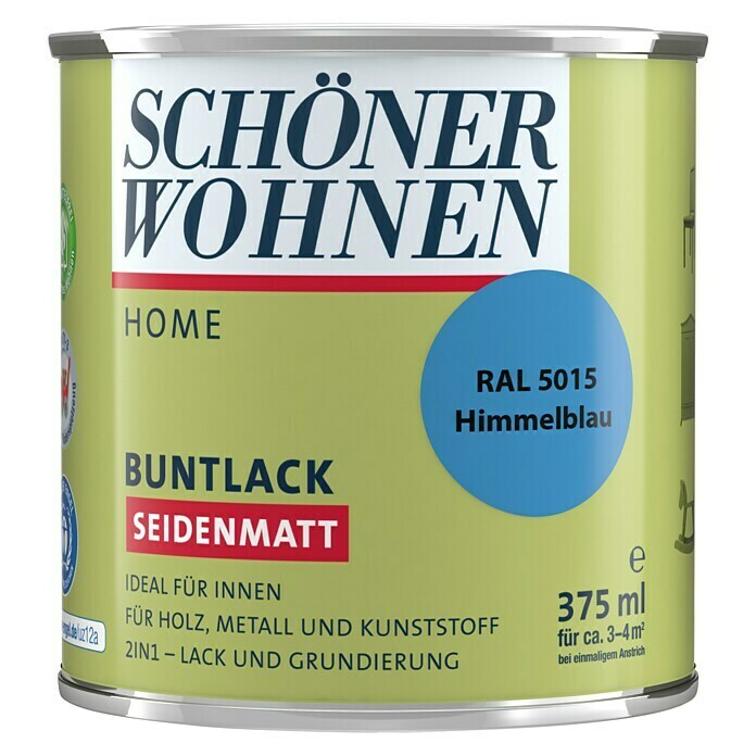 Schöner Wohnen DurAcryl Buntlack (Himmelblau, 375 ml, Seidenmatt)