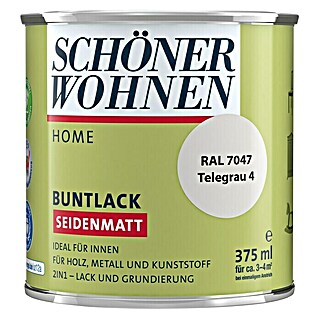 SCHÖNER WOHNEN-Farbe Home Buntlack (Telegrau, 375 ml, Seidenmatt)