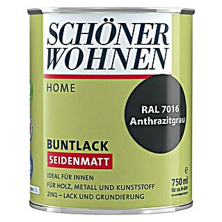 SCHÖNER WOHNEN-Farbe Home Buntlack (Anthrazitgrau, 750 ml, Seidenmatt)