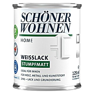 SCHÖNER WOHNEN-Farbe Home Weißlack (Reinweiß, 125 ml, Stumpfmatt)