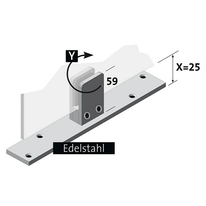 Room Plaza Standfuß (200 x 40 mm, Edelstahl, Passend für: Room Plaza Hygieneschutzglas)