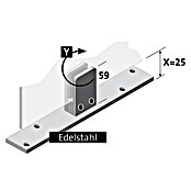 Room Plaza Standfuß (200 x 40 mm, Edelstahl, Passend für: Room Plaza Hygieneschutzglas)