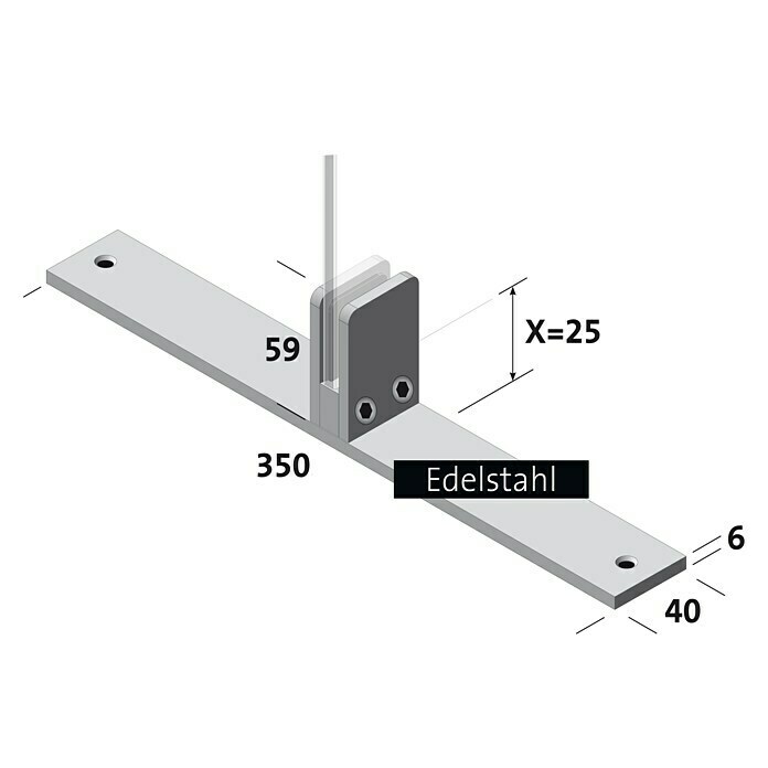 Room Plaza Standfuß350 x 40 mm, Edelstahl, Passend für: Room Plaza Hygieneschutzglas Unknown