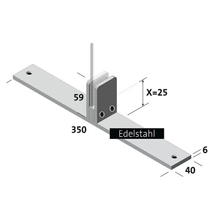 Room Plaza Standfuß - 350 x 40 mm, Edelstahl, Passend für: Room Plaza Hygieneschutzglas