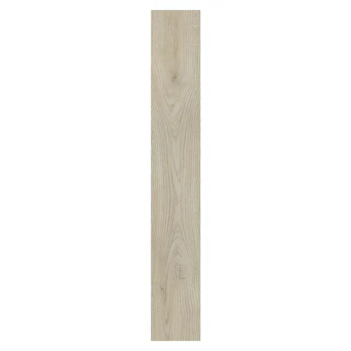 Decolife Vinylboden Comfort - Hardy Oak, Landhausdiele, 1.220 x 185 x 10,5 mm - Das Bild zeigt ein helles Holzpaneel mit einer markanten Maserung, ideal für Bodenbeläge oder Wandverkleidungen. Das Holz hat eine natürliche Ausstrahlung.