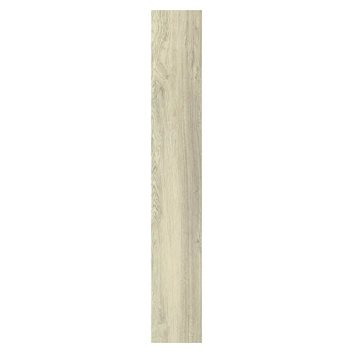Decolife Designboden - Oak Baltic, Landhausdiele, 1.220 x 185 x 10,5 mm - Nahaufnahme einer einzelnen hellen Holzdiele mit markanter Maserung und einem natürlichen, eleganten Finish.