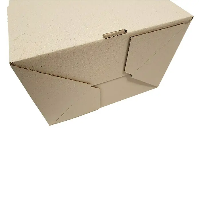 PackMann linio verda® Verpackungskarton - L x B x H: 210 x 150 x 130 mm - Nahaufnahme einer hellbraunen, leeren Pappschachtel, die teilweise im Bild zu sehen ist. Sie zeigt die Textur und Konstruktion der Verpackung.