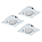 Eglo LED-Einbauleuchten-Set Pineda (3 x 6 W, Warmweiß, 7,8 x 7,8 cm, Weiß, 3 Stk.)