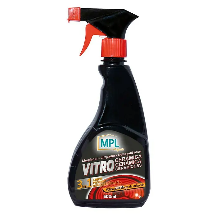 MPL Limpiador para zona de cocción Vitro - 500 ml - Limpiador vitrocerámica MPL Vitro: Limpia, protege y da brillo. Ideal para placas con 500 ml para una limpieza radiante y eficaz.