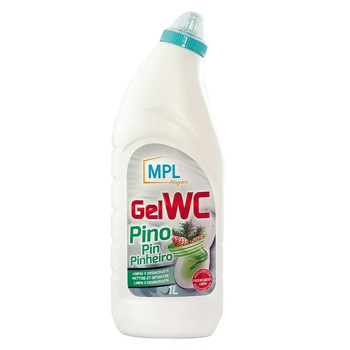 MPL Gel de limpieza WC - 1 l - Botella de limpiador WC MPL Gel WC Pino Pinheiro, para una limpieza higiénica y desincrustación.