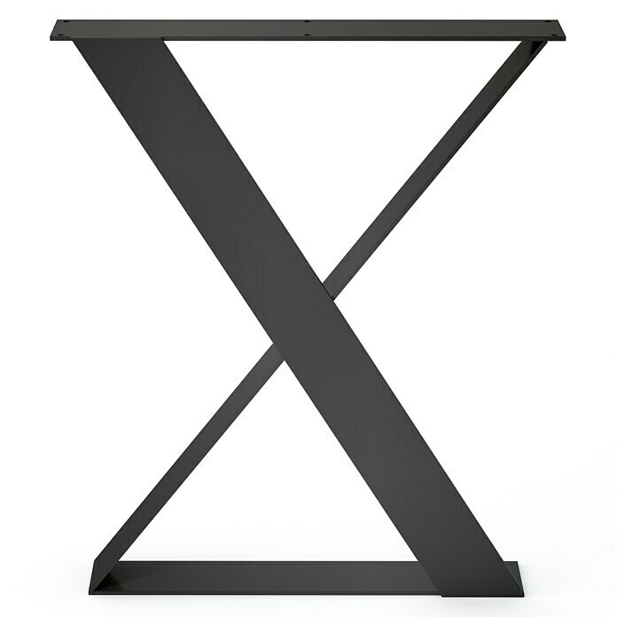 Pata para muebles Aspa (L x An x Al: 71 x 8,5 x 58 cm, Capacidad de carga: 150 kg, Negro)