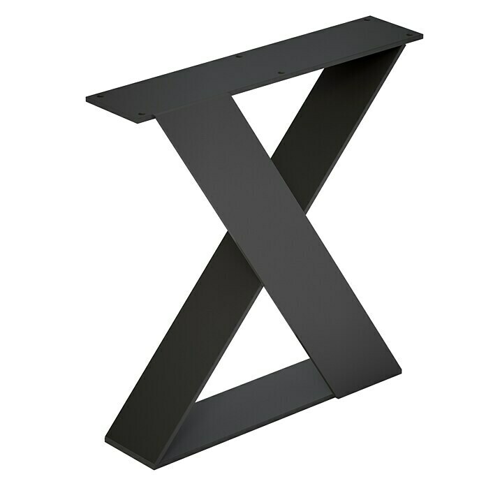 Pata fija de acero para mesas y encimeras 70 cm color negro
