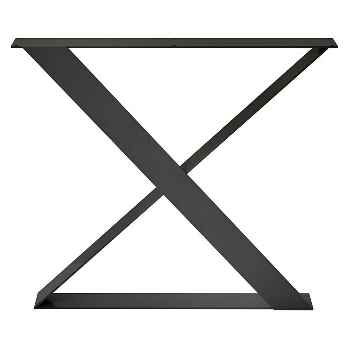 Pata para muebles Aspa (L x An x Al: 71 x 8,5 x 78 cm, Capacidad de carga: 150 kg, Negro)