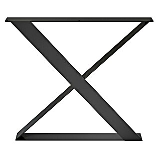 Pata para muebles Aspa (L x An x Al: 78 x 8,5 x 71 cm, Capacidad de carga: 150 kg, Acero, Negro)