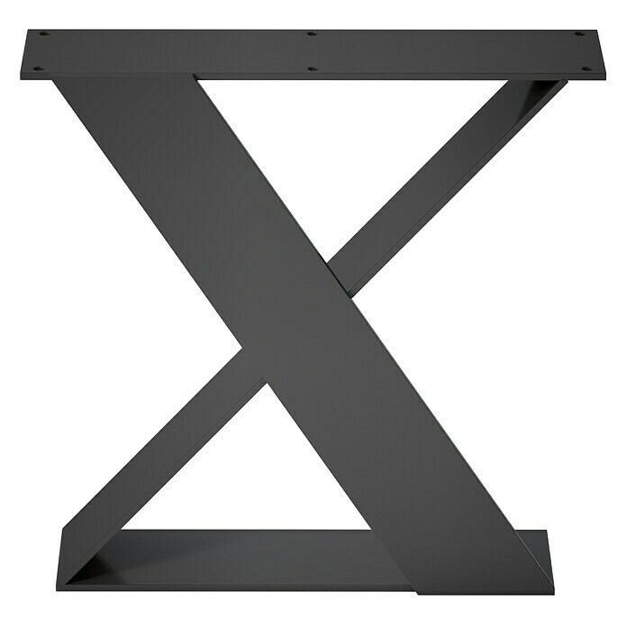 Pata fija de acero para mesas y encimeras 110 cm color negro mate