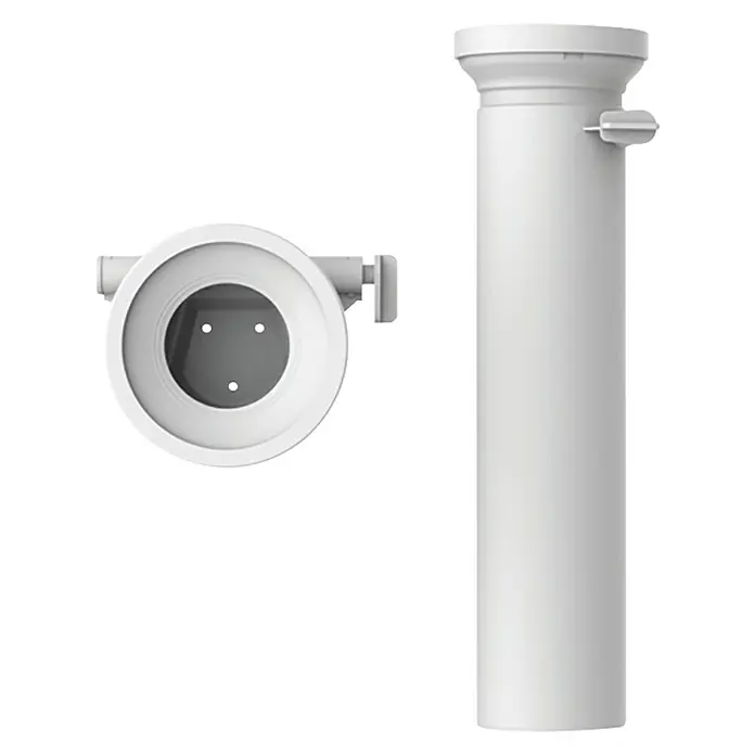 Marley WC-Anschlussstutzen - Rattensperre, Länge: 40 cm, Weiß - Weiße Sanitärinstallation, bestehend aus einem zylindrischen Rohr und einer runden Abdeckung. Ideal für Badezimmer oder Sanitärbereiche.