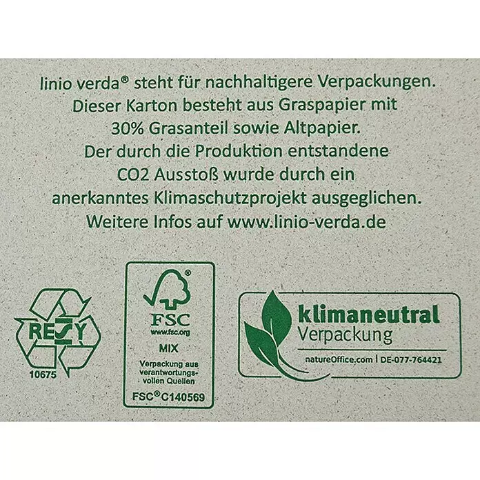 PackMann linio verda® Verpackungskarton - L x B x H: 220 x 160 x 100 mm - Detailaufnahme