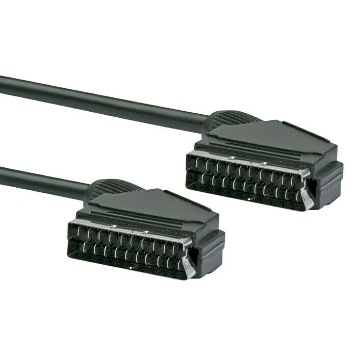 Schwaiger Scart-Kabel2 m, Schwarz, 10 mm Front View