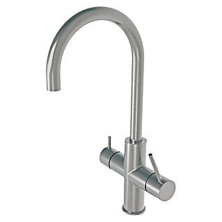 Kokendwaterkraan ACE BOIL 3 in 1, rond (Roestvrij staal, Mat)