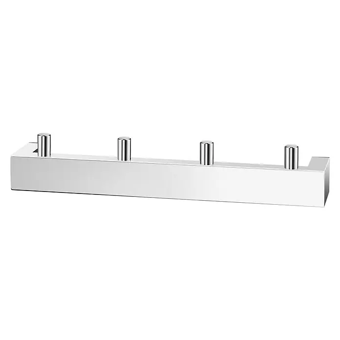 Zack Linea Hakenleiste - Anzahl Haken: 4 Stk., Edelstahl, Glänzend - Edle, verchromte Wandgarderobe mit vier Haken. Ideal für Bad oder Flur.