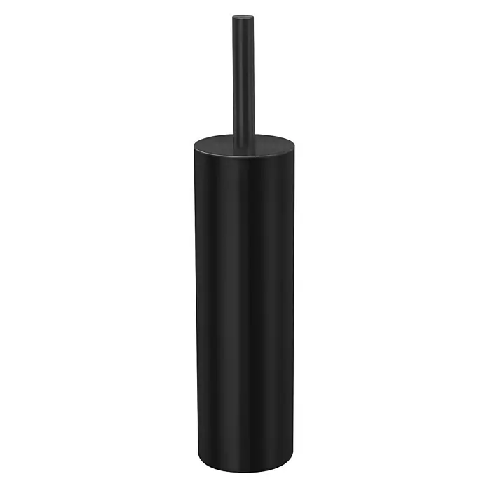Zack WC-Bürstengarnitur Tubo - Schwarz, Matt - Schwarze Toilettenbürste mit zylindrischem Behälter und Stiel. Schlichtes und modernes Design für Badezimmer.