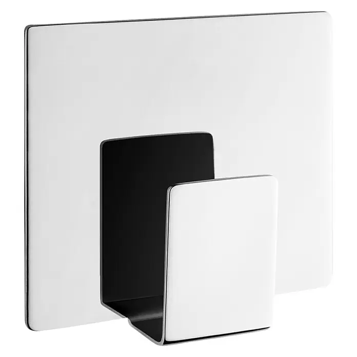 Zack Handtuchhaken Appeso - Edelstahl, Glänzend - Ein hochglanzpolierter, quadratischer Handtuchhaken aus Metall mit einem modernen, minimalistischen Design für Badezimmer und Küchen.