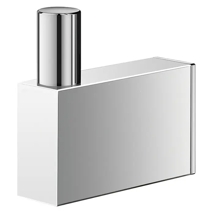 Zack Linea Handtuchhaken - Länge: 4,5 cm, Edelstahl, Glänzend - Chromfarbener Bademantel- oder Handtuchhaken zur Wandmontage. Aus Metall, robust und zeitgemäß gestaltet.