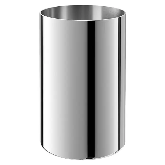 Zack Zahnputzbecher Cupa - Edelstahl, Glänzend - Edelstahl-Utensilienhalter für die Küche. Der Halter ist zylindrisch und hat eine glänzende, polierte Oberfläche. Ideal für Küchenutensilien.