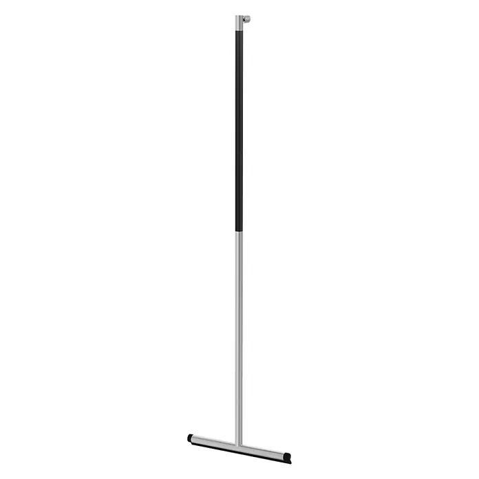 Zack Bad- & Duschabzieher Jaz - Länge: 120 cm, Edelstahl/Schwarz, Matt - Abgebildet ist ein moderner Fensterabzieher mit Teleskopstiel, ideal für die streifenfreie Reinigung von Glasflächen und Fenstern.