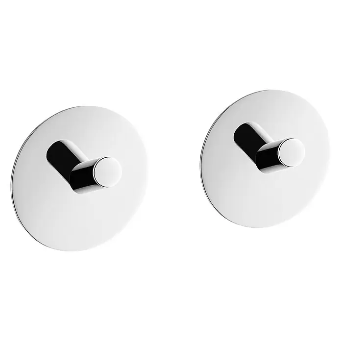 Zack Handtuchhaken - 2 Stk., Rund, Edelstahl, Glänzend - Zwei runde, verchromte Handtuchhaken zur Wandmontage, minimalistisches Design für Badezimmer oder Küche. Robuste und stilvolle Badaccessoires.