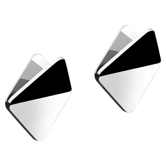 Zack Handtuchhaken Olfo - 2 Stk., Edelstahl, Glänzend - Zwei elegante, rautenförmige Wandhaken in Schwarz und Weiß. Stilvolle Aufbewahrung für jeden Raum.
