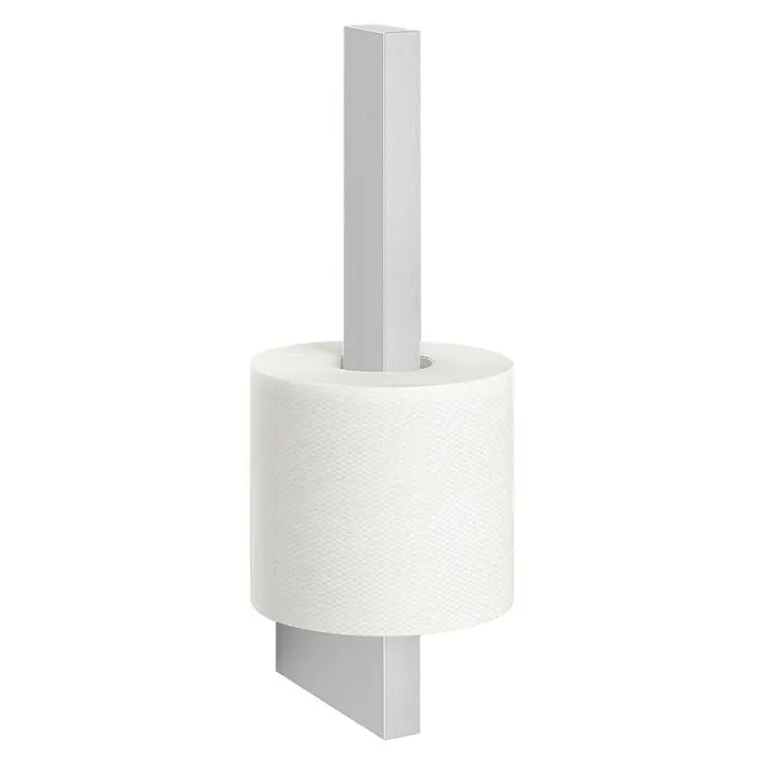 Zack Linea Ersatzpapierrollenhalter - Länge: 11 cm, Edelstahl, Matt - Freistehender Toilettenpapierhalter aus Metall mit einer Rolle Papier, ideal für Badezimmer oder Gästetoilette.