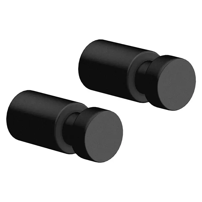 Zack Handtuchhaken Aivo - 2 Stk., Durchmesser: 1,9 cm, Schwarz, Matt - Zwei moderne, mattschwarze Wandhaken, ideal für Bad oder Küche. Praktisches und stilvolles Design.