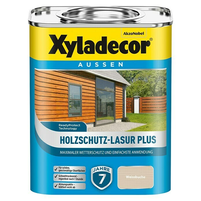 Xyladecor Holzschutzlasur Plus (Weißbuche, 750 ml, Seidenmatt)