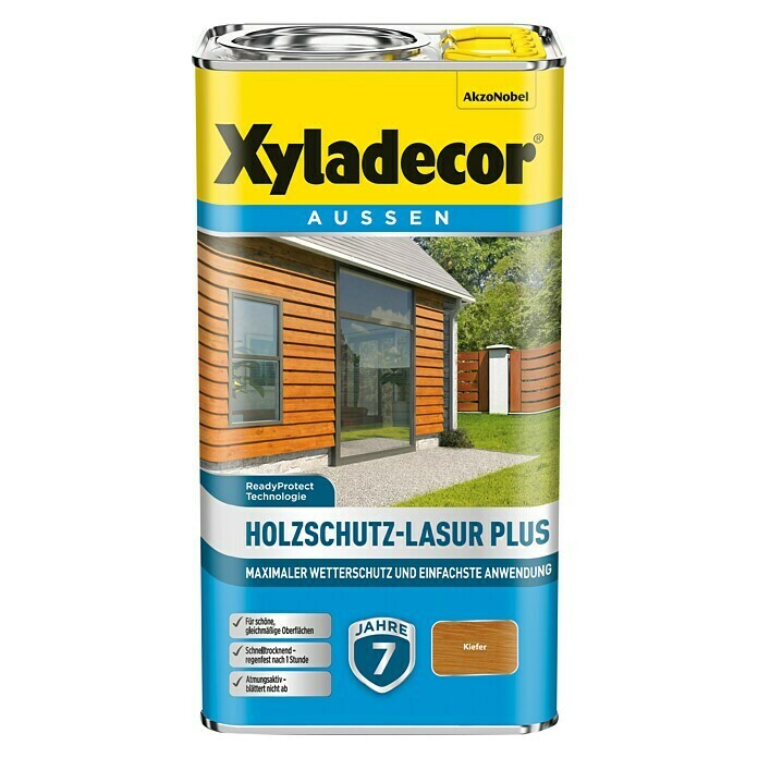 Xyladecor Holzschutzlasur Plus (Kiefer, 4 l, Seidenmatt)