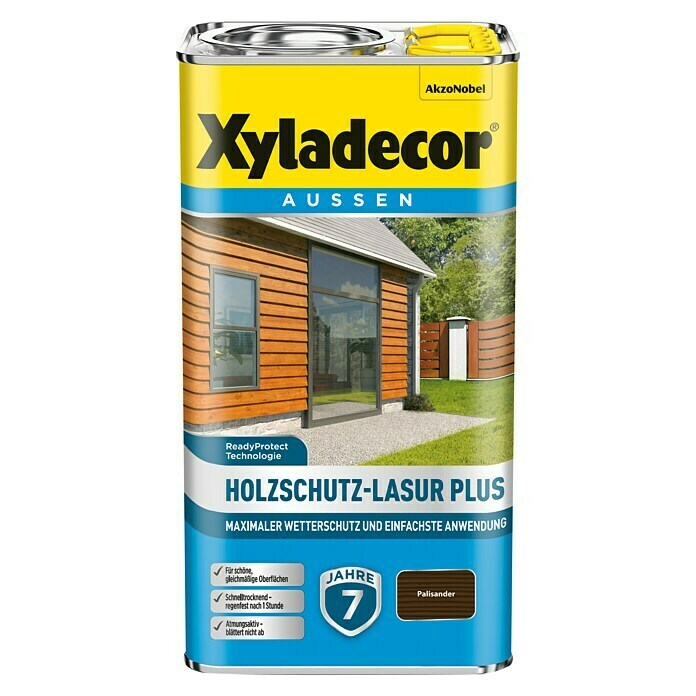Xyladecor Holzschutzlasur Plus (Palisander, 4 l, Seidenmatt)