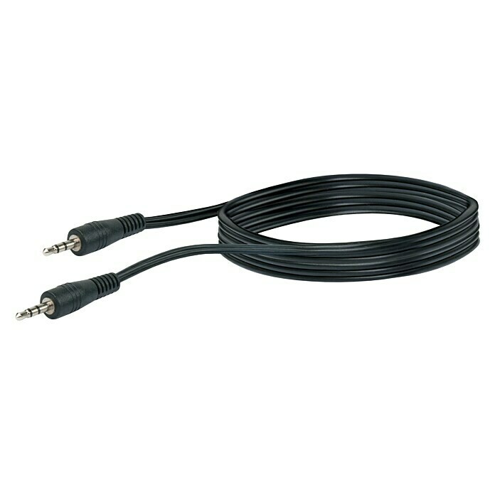 Schwaiger Audio-Kabel (2 x Klinkenstecker 3,5 mm, Schwarz, 0,75 m)