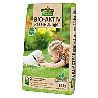 Florissa Rasendünger Bio-Aktiv (15 kg, Inhalt ausreichend für ca.: 300 m²)