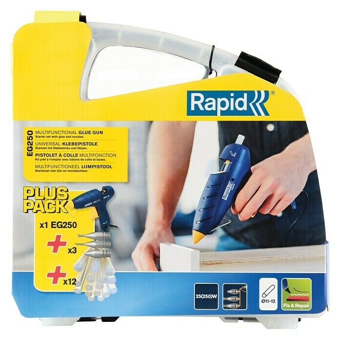 Rapid Set para pistola termoadhesiva EG250 (Diámetro cartucho de cola: 12 mm, +180 °C a +200 °C, 250 W)