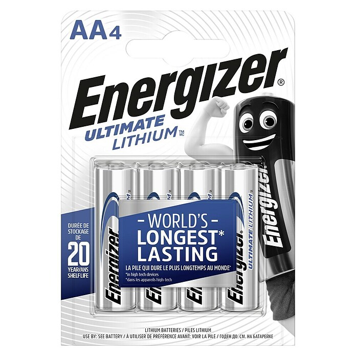 Energizer Baterija Ultimate Lithium  (AA, 1,5 V, 4 kos) | 3353 - Knopfzellen/Fotobatterien Marke | CBHA - Batterien Marke | CBH - Batterien/Taschenlampen | CB - Elektroinstallation | C - Elektro | BAUHAUS