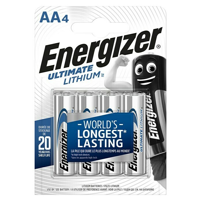 Energizer Batterie Ultimate LithiumMignon AA, 1,5 V, 4 Stk. Front View