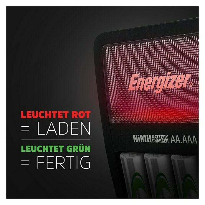 Energizer Ladegerät Maxi (4 Mignon-Akkus (AA) 2.000 mAh, Ladekanäle: 4)