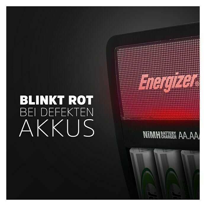 Energizer Ladegerät Maxi (4 Mignon-Akkus (AA) 2.000 mAh, Ladekanäle: 4)