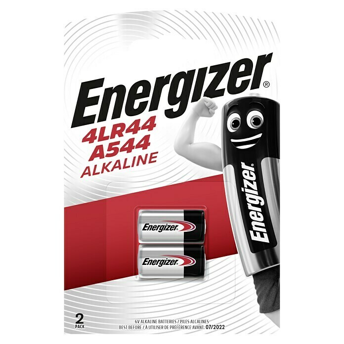 Energizer Batterie 4LR44/A5444LR44, 6 V Front View