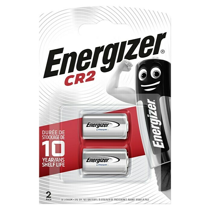 Energizer BatterieLithium, CR2, 3 V, 2 Stk. Front View